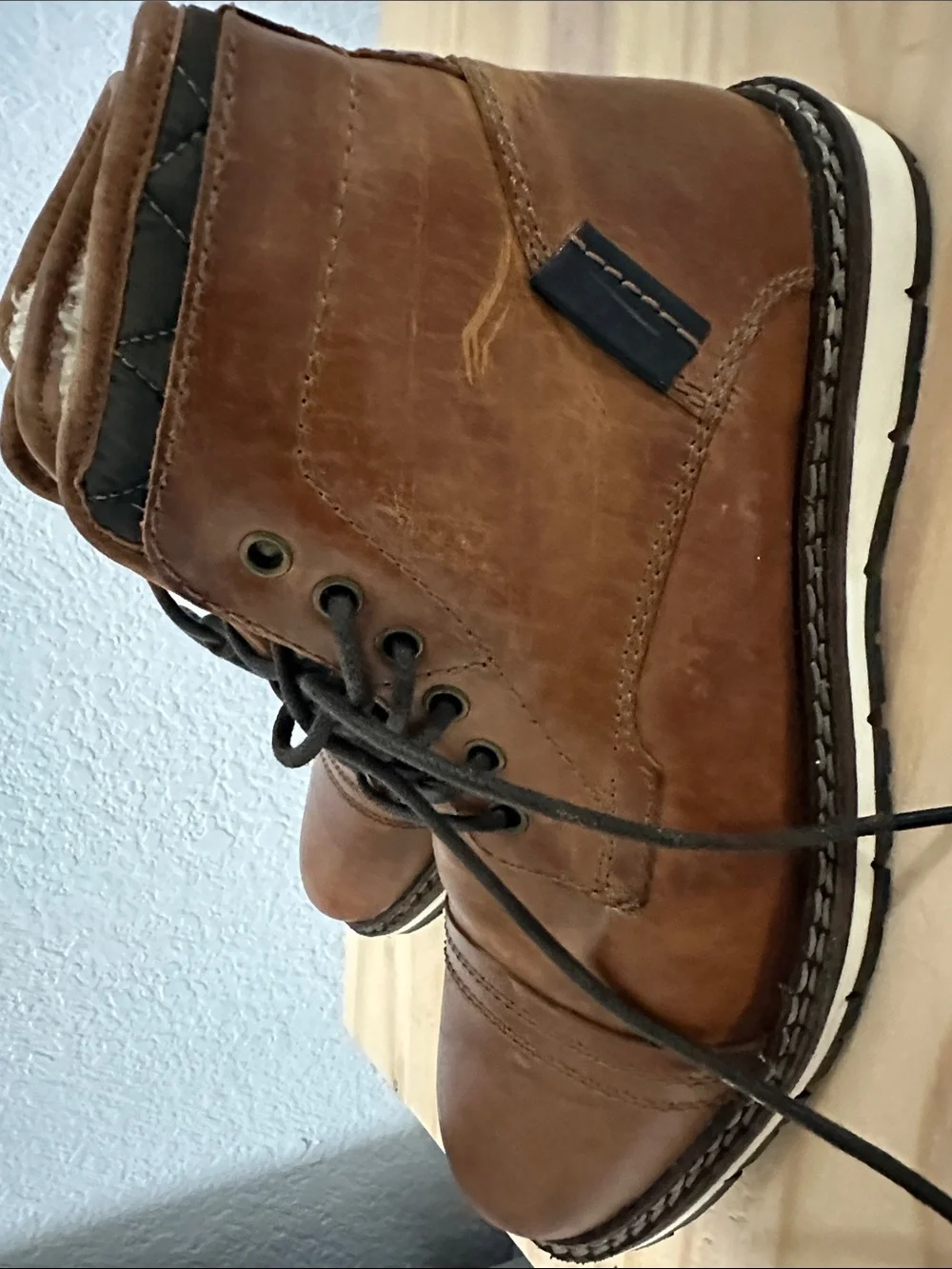 Franko Fortini Brown Men's Leather Lace-Up Winter Boots